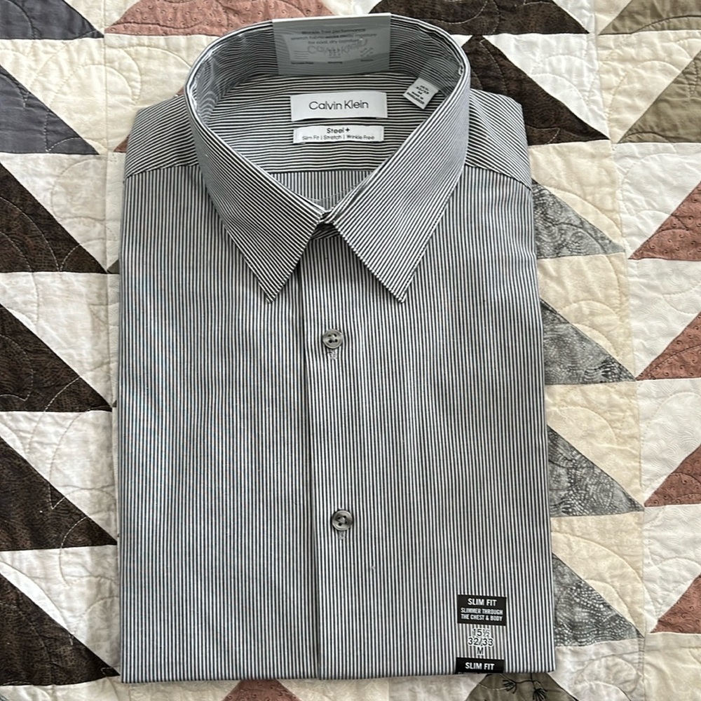 Calvin Klein Steel+ Men’s Button down Dress shirt, NWT